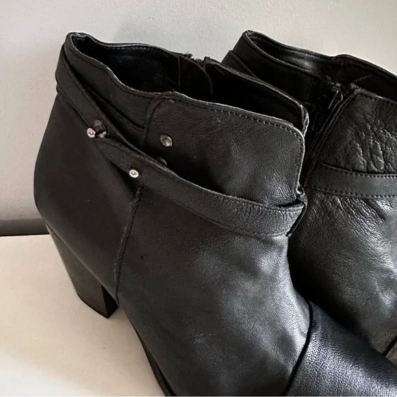 Addition Elle Women’s Side Zip Black Heel Ankle Boots 12W - Picture 4 of 12